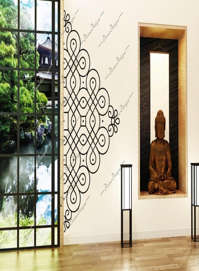 DivineDesigns ملصق فني ذاتي اللصق بتصميم نصف ماندالا من ديفاين ديزاينز للمنزل - Image 1